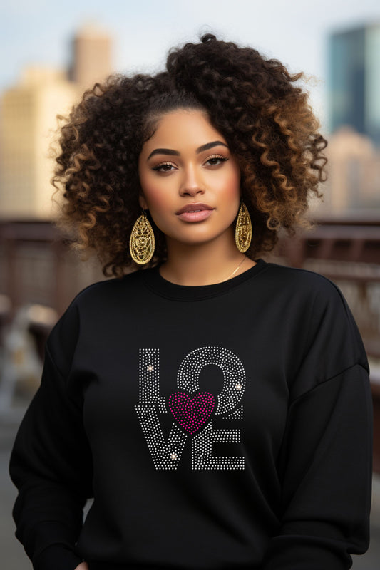 Love & Heart Rhinestone Shirt